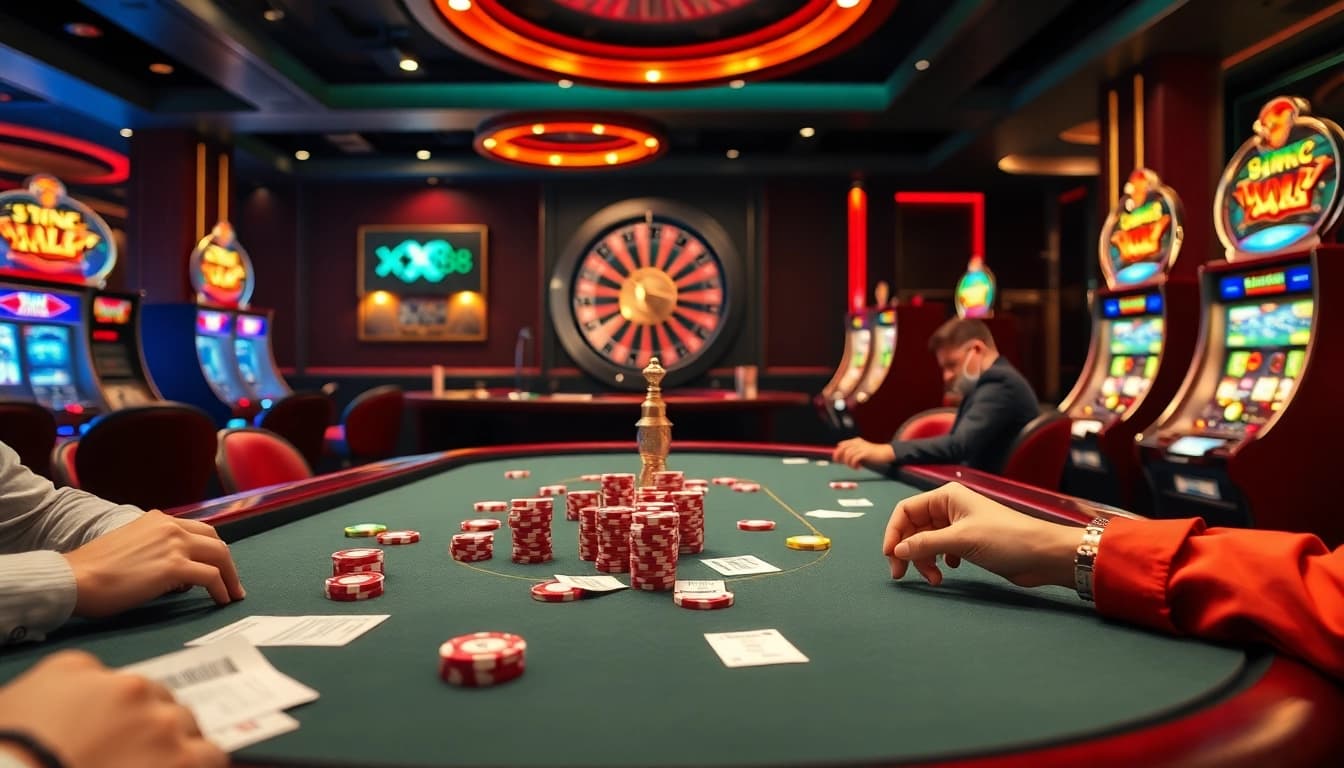 Experience the thrill of gambling at XX88's luxurious casino tables and exciting gaming atmosphere.
