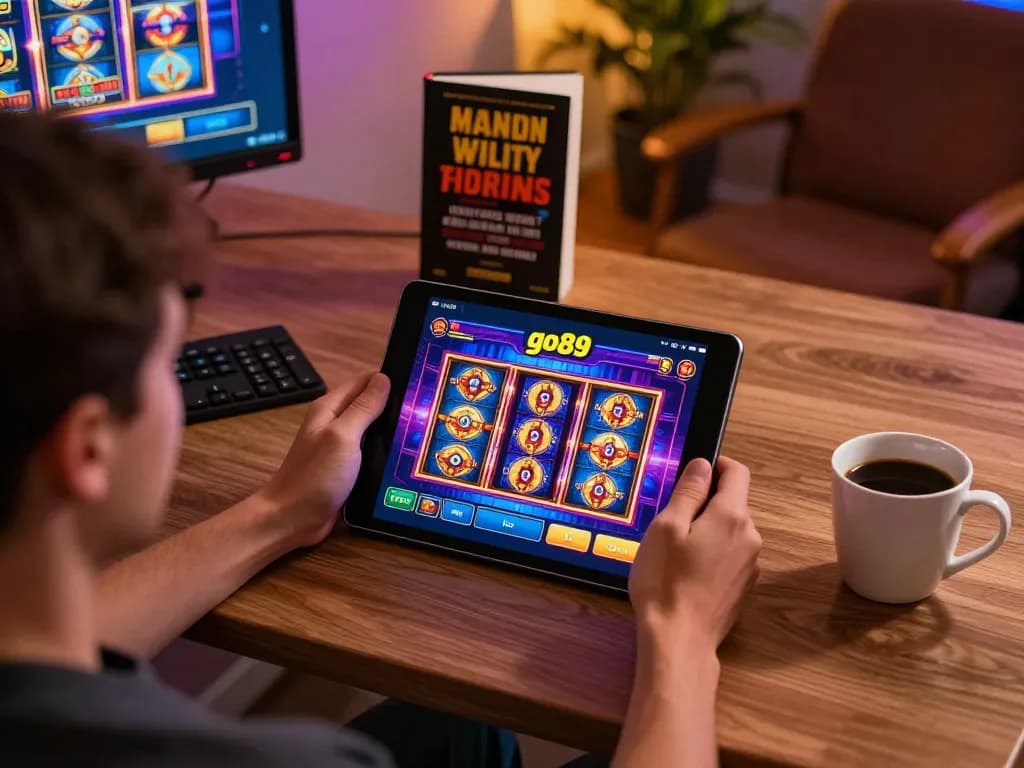 Engaging with go89 app for online casino fun while enjoying a cozy home atmosphere.
