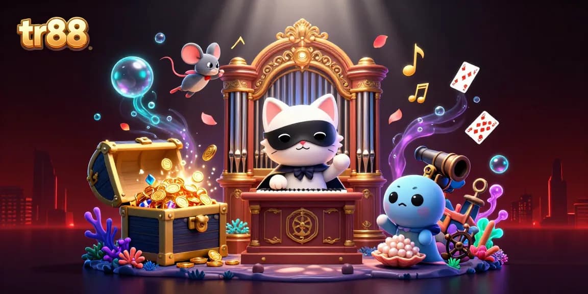Experience thrilling gameplay at tr88 with a vibrant 3D illustration featuring dazzling casino elements.