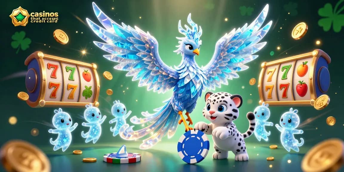 Experience vibrant action at casinos that accept credit card with the playful 3D ice phoenix and lucky symbols.