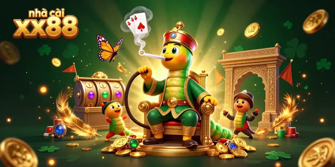 Engage with exciting games at nhà cái xx88 in this vibrant casino-themed illustration depicting energetic characters.