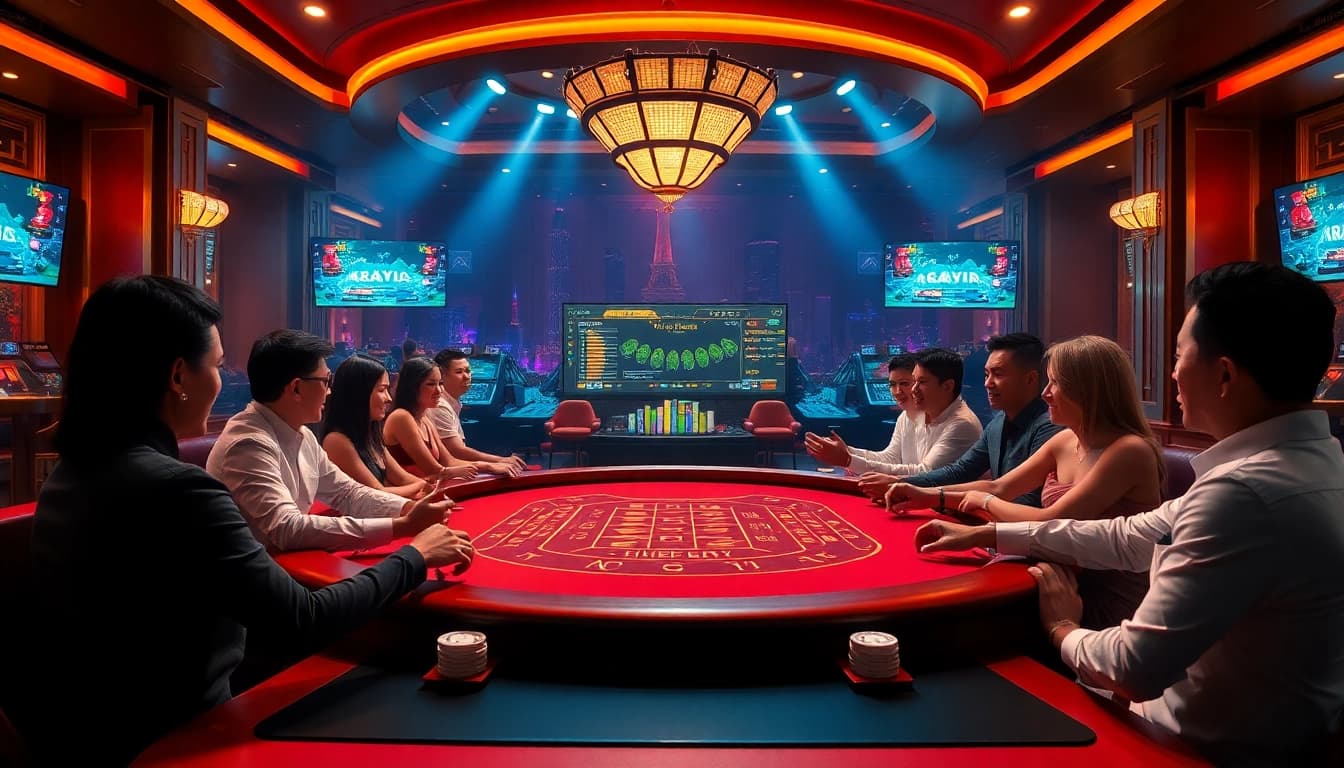 xóc đĩa 3D phiên bản mới enhances the gaming experience with vibrant lights and professional atmosphere.