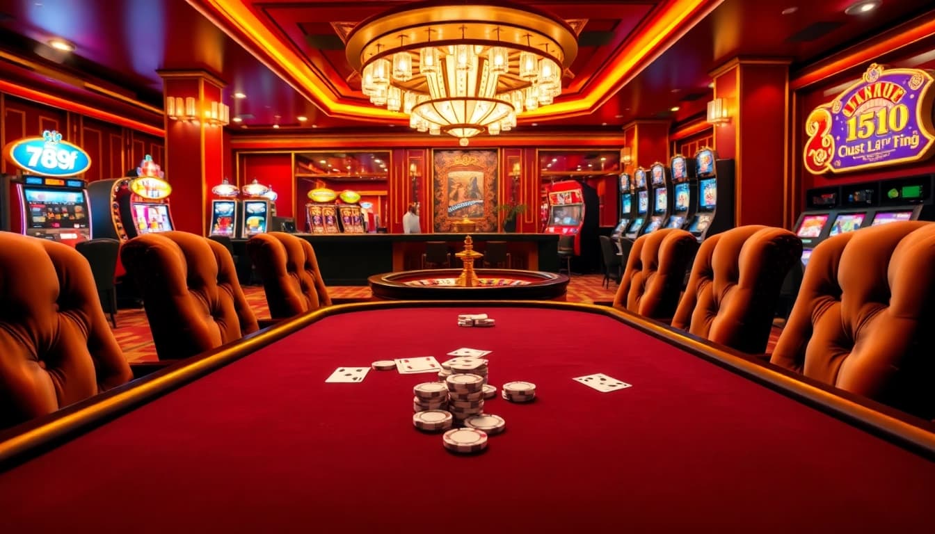 Experience the thrill of online gambling at 789f with a vibrant casino scene.