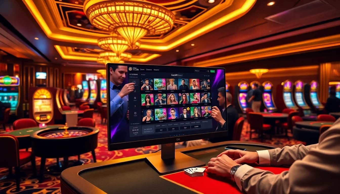 Players enjoying an exciting game at 789club casino, highlighting vibrant slot machines and table games.