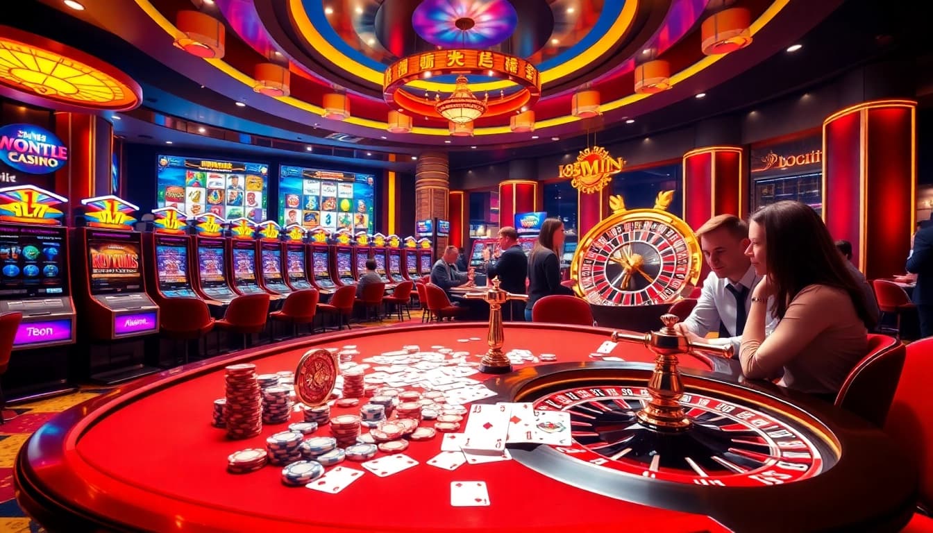 Experience 789win nổ hũ with vibrant slot machines and casino excitement in a professional atmosphere.