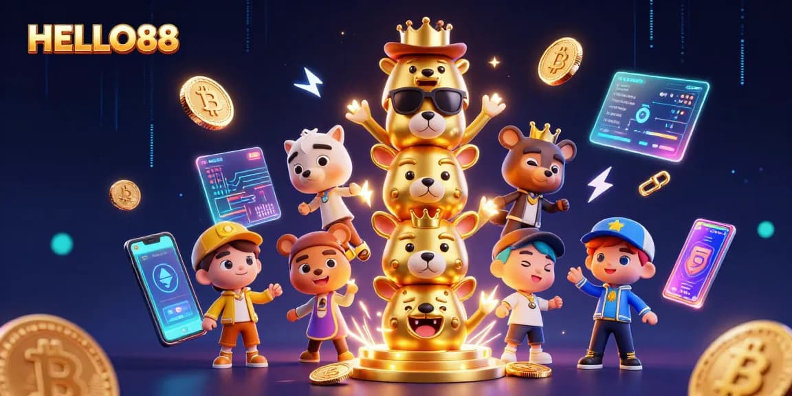 Play thrilling casino games at HELLO88 with vibrant elements and captivating totem imagery.