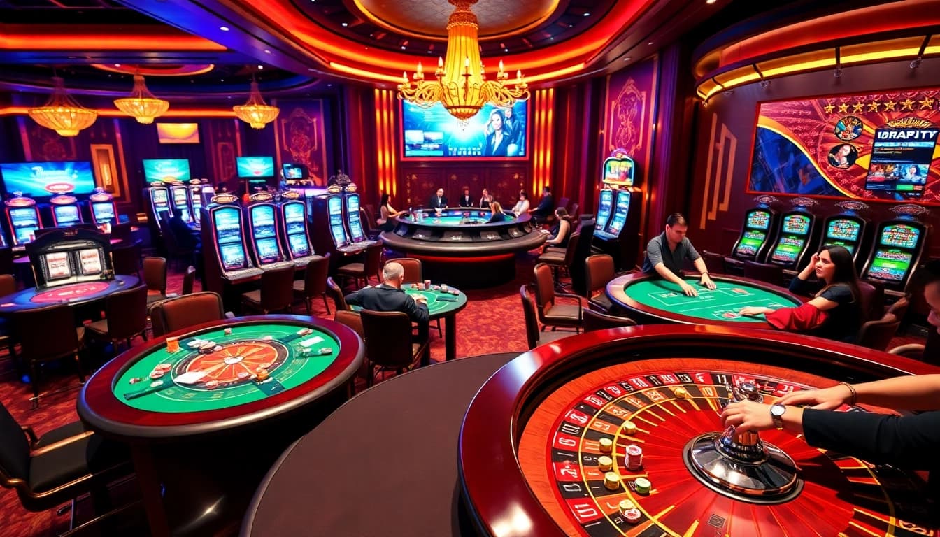 Experience the thrill of casino gaming with https://hz88mie.com/, showcasing vibrant tables and captivating slot machines.