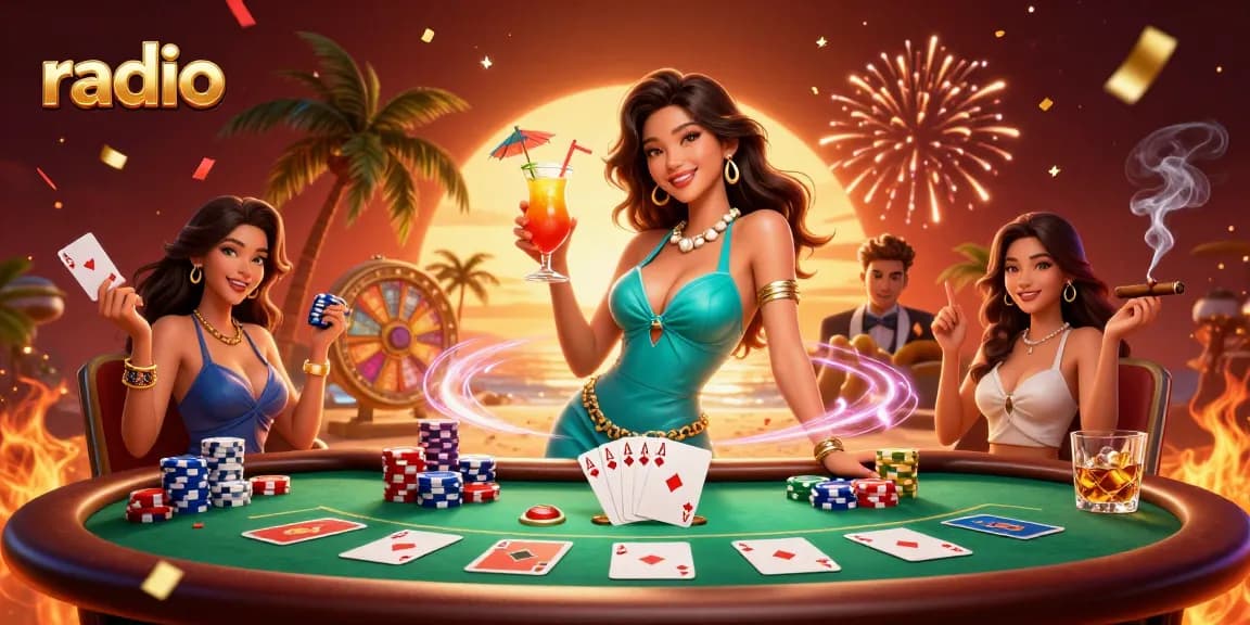 Experience winning moments at the radio-themed casino with vibrant gameplay elements.