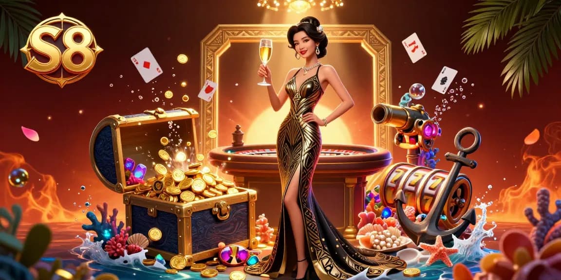 Play at S8 with a stunning roulette setup featuring an elegant dealer and casino elements.