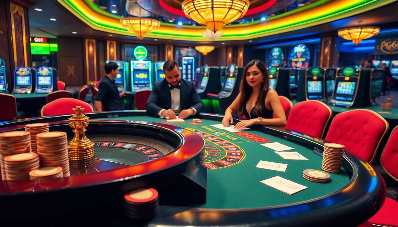 Experience the excitement of PG66 casino with vibrant tables and engaged players.