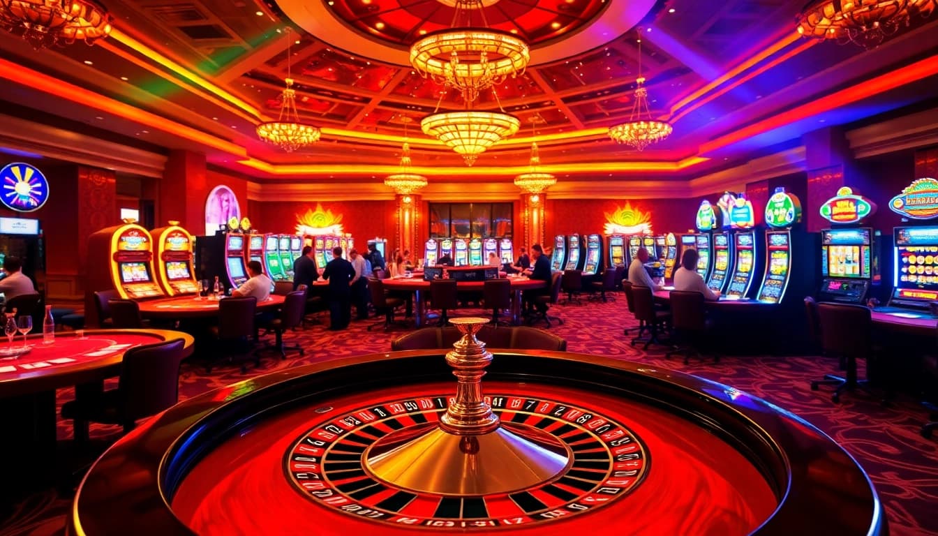 Exciting gaming action at 88xx.co.com with vibrant casino tables and slot machines.