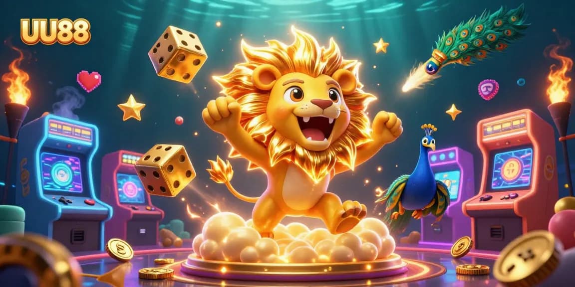 Win big at UU88 with a vibrant and engaging casino illustration showcasing gaming excitement.