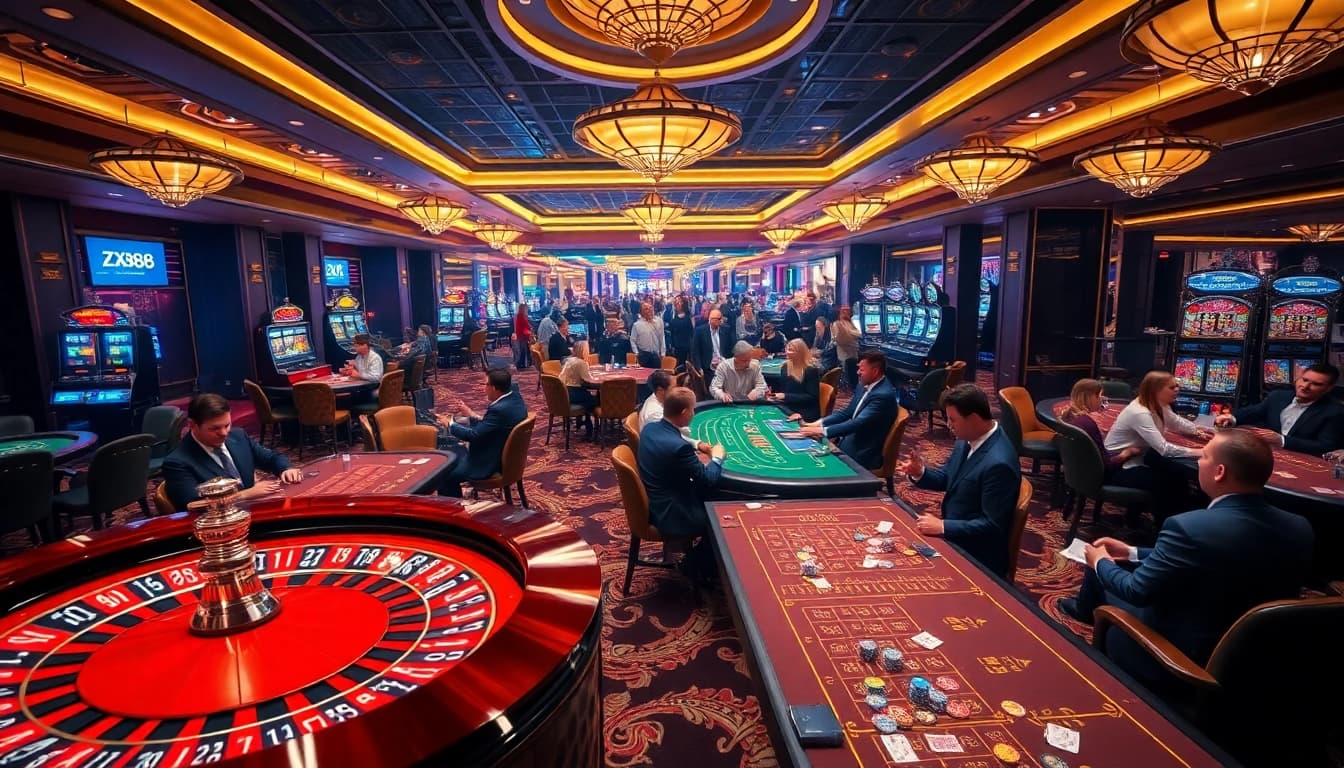 Players engaging at a vibrant casino table, highlighting the excitement of https://zx88.buzz/ gaming experience.