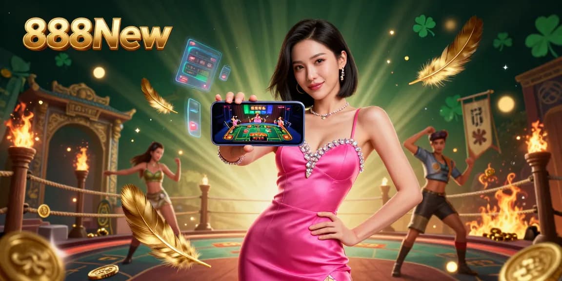 Engage with 888New's live dealer games featuring stunning visuals and interactive elements in a dynamic casino scene.