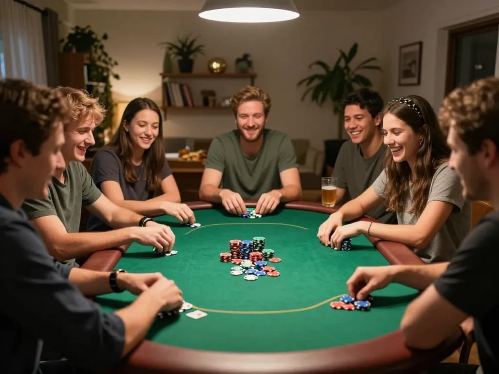 Engaging poker night with friends features hd88 poker chips and lively gameplay atmosphere