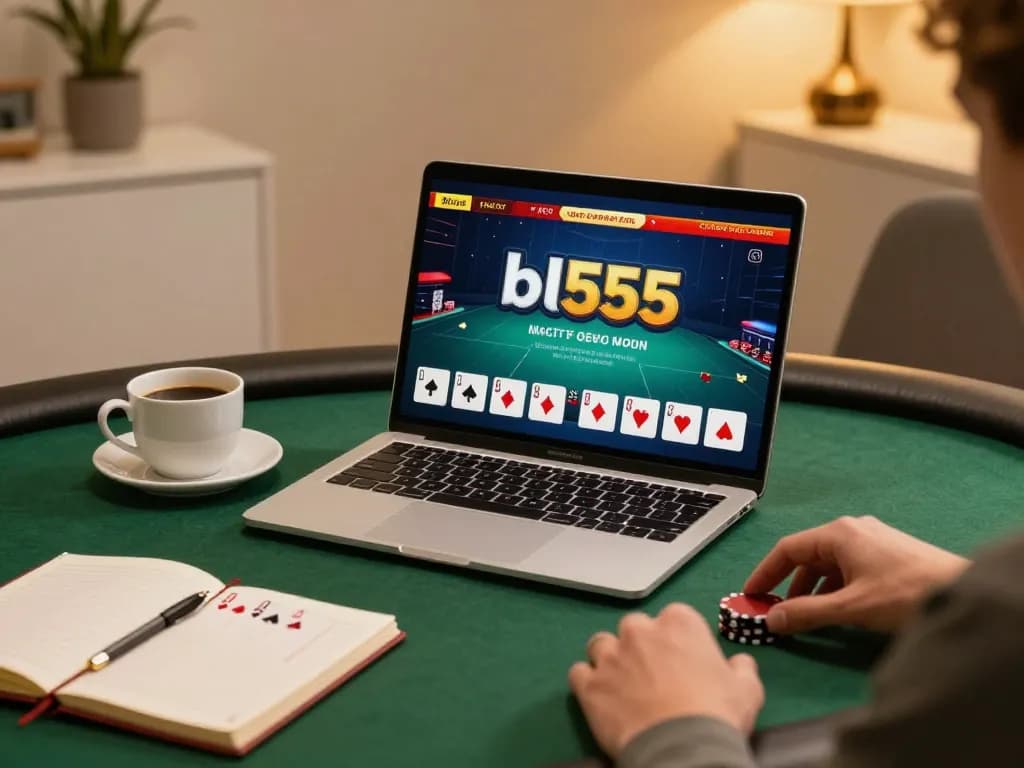 Engaging online poker session on bl555 with focus on gameplay and strategy notes.