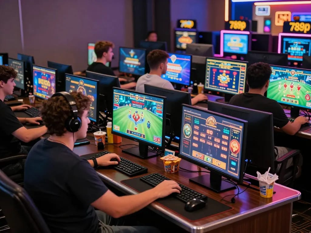 Engaged players enjoying online gambling at 789p com in a vibrant gaming environment.