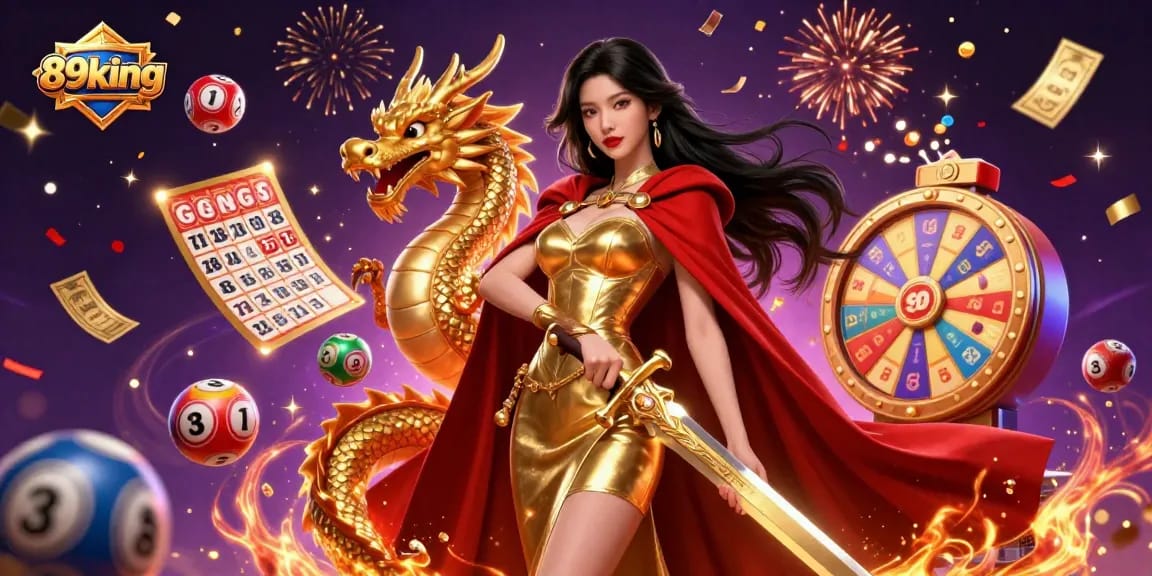 Win big with 89king in an immersive casino scene featuring vibrant games and excitement.