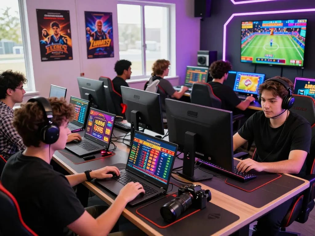 Exciting gaming environment with players enjoying Luckywin's diverse online casino and betting experiences.