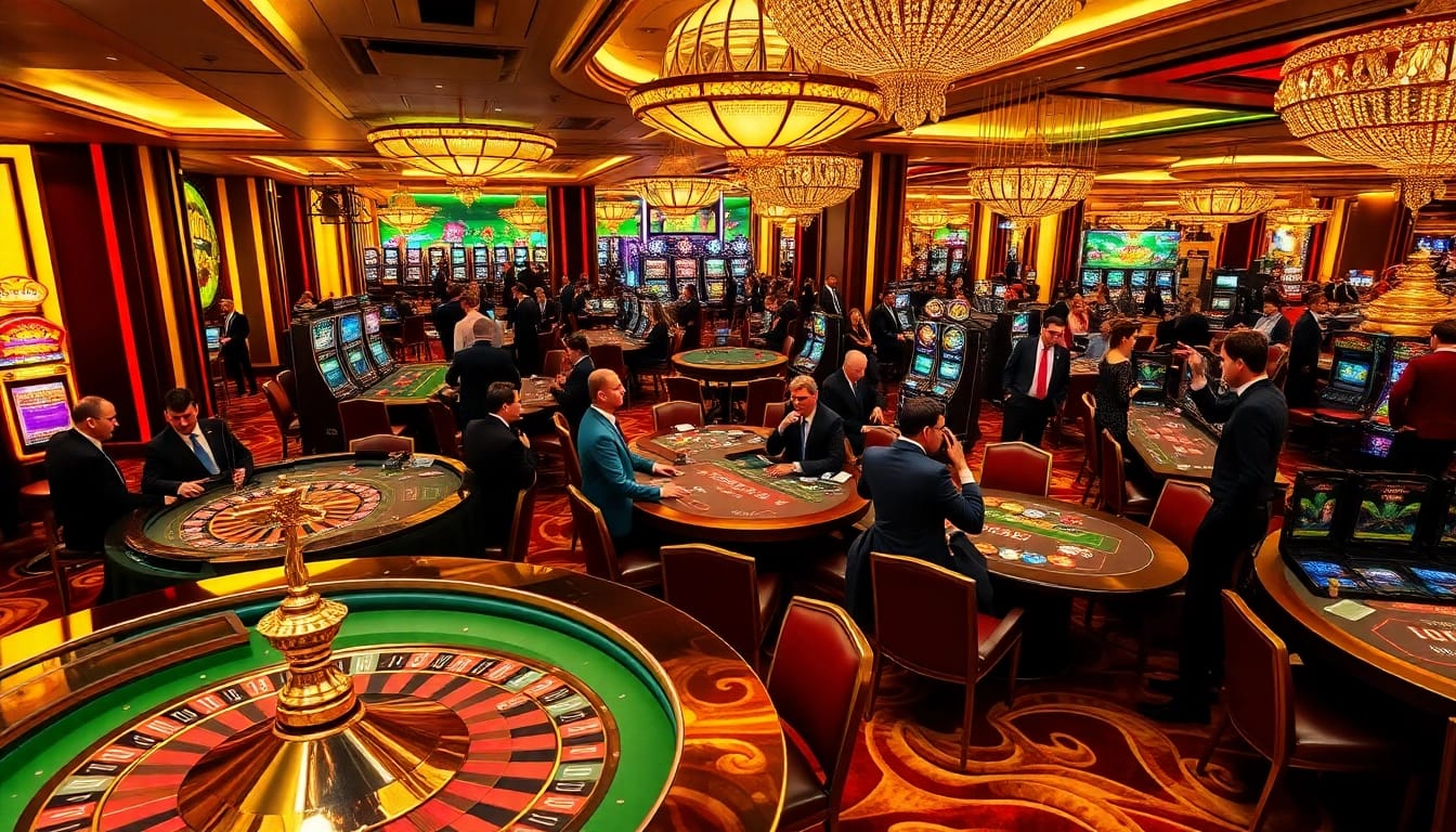 Kuwin players enjoying a thrilling casino experience with vibrant games and luxurious ambiance