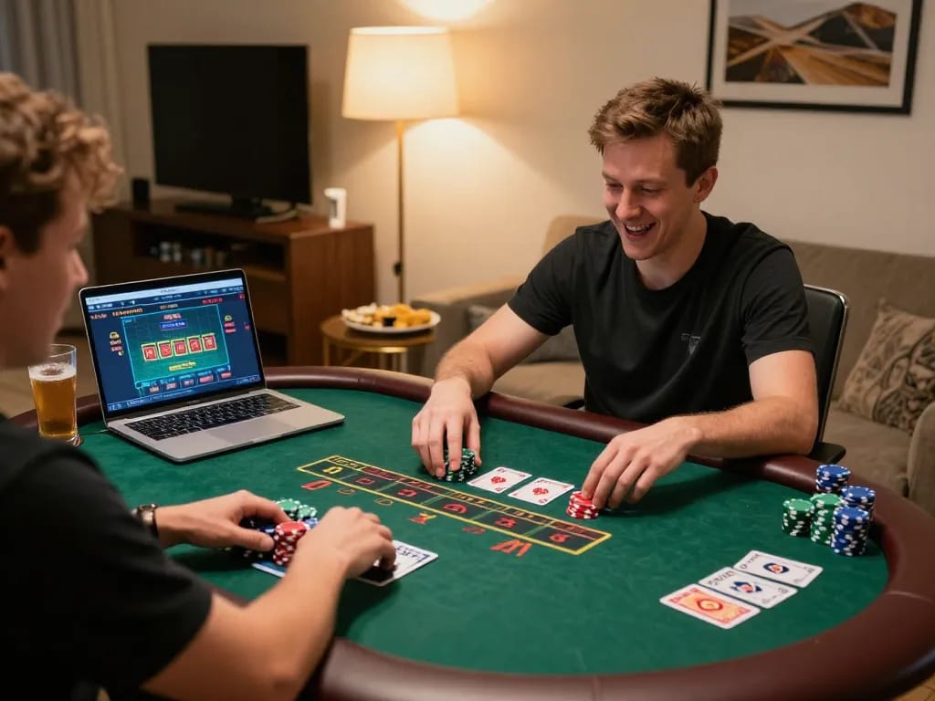 Engaging with live blackjack on 99ok platform while enjoying cozy home environment