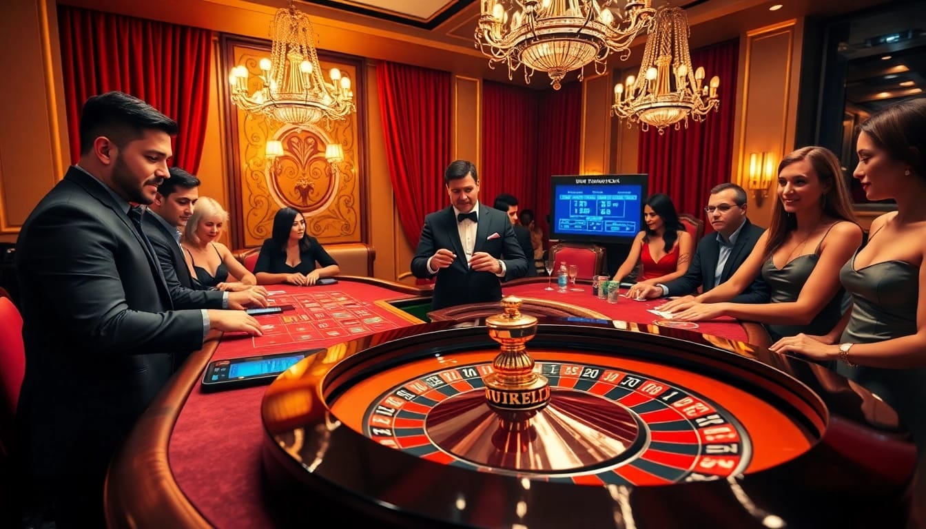 Engaging in thrilling bets while reviewing tỷ lệ kèo nhà cái at a luxurious casino table.