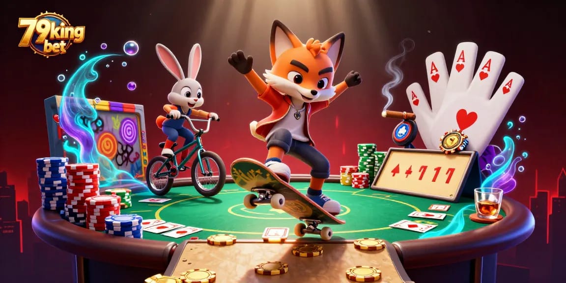 Experience high thrills at 79king bet with engaging characters in colorful casino scenes.