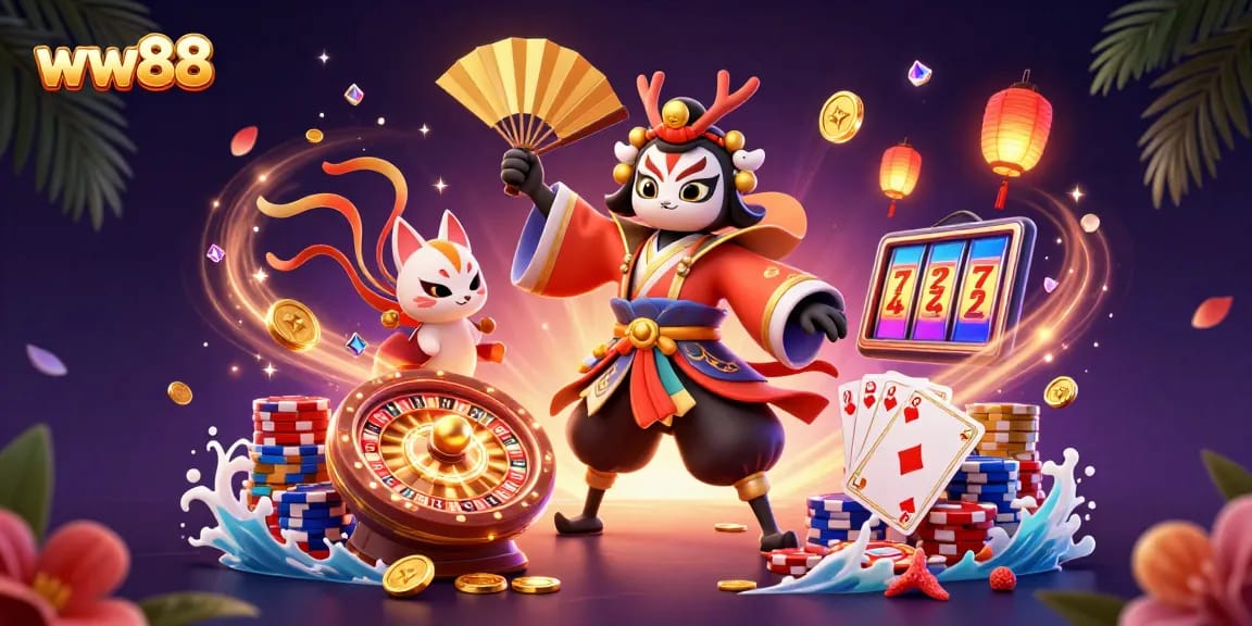 Experience the thrill of gaming at ww88 with vibrant 3D casino characters and action-packed scenes.