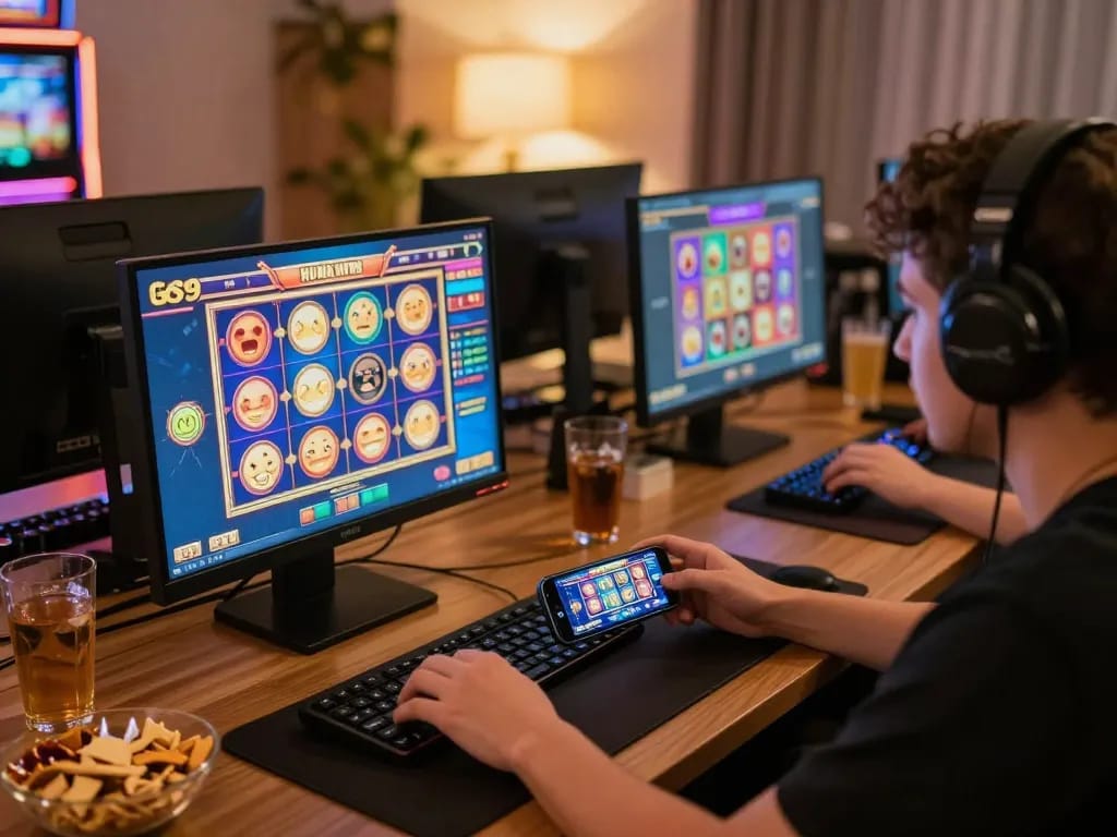 Engaging online gameplay on Go99 casino app with vibrant slot graphics
