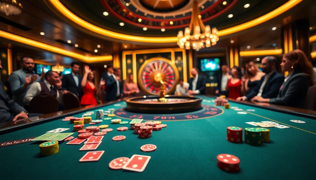 Players enjoying a thrilling game of poker at 789bet casino, showcasing dynamic betting and engagement.