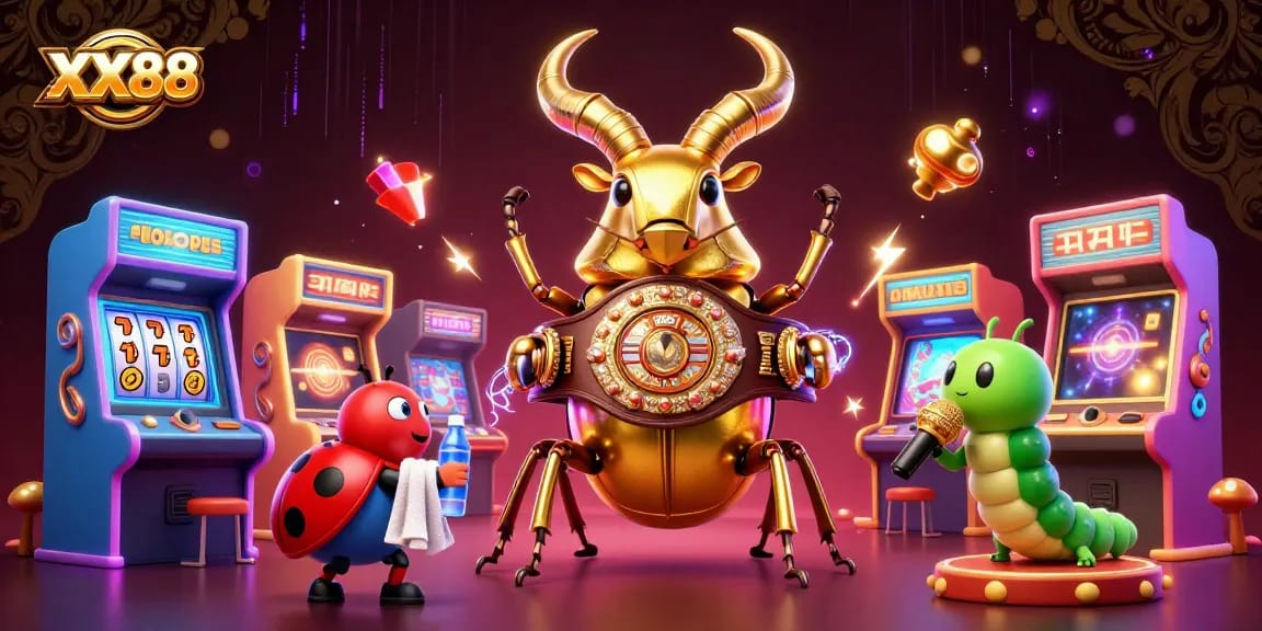 Win big with XX88 in this vibrant casino scene featuring unique characters