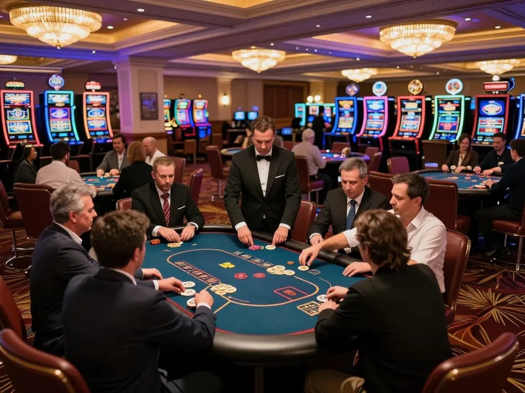 Players engaging in a poker game at 86bet casino, highlighting excitement and strategy