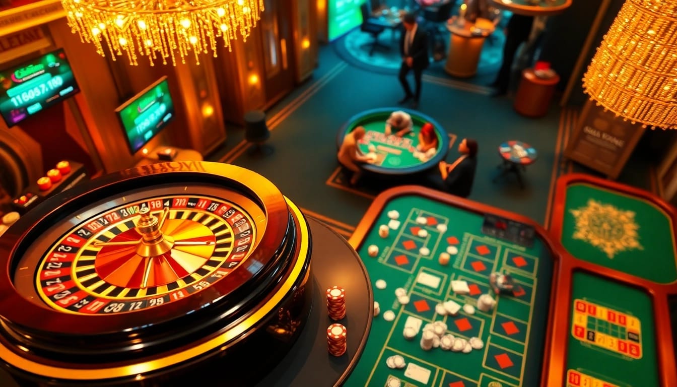 Experience exciting gameplay at https://xx88.host with vibrant poker tables and roulette wheels in action.