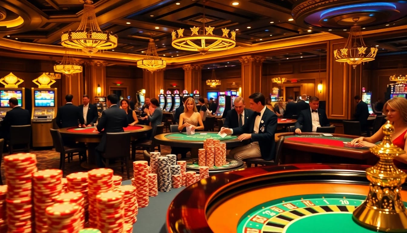 Casino gaming at Hit Club, showcasing poker chips, roulette wheel, and excited players.