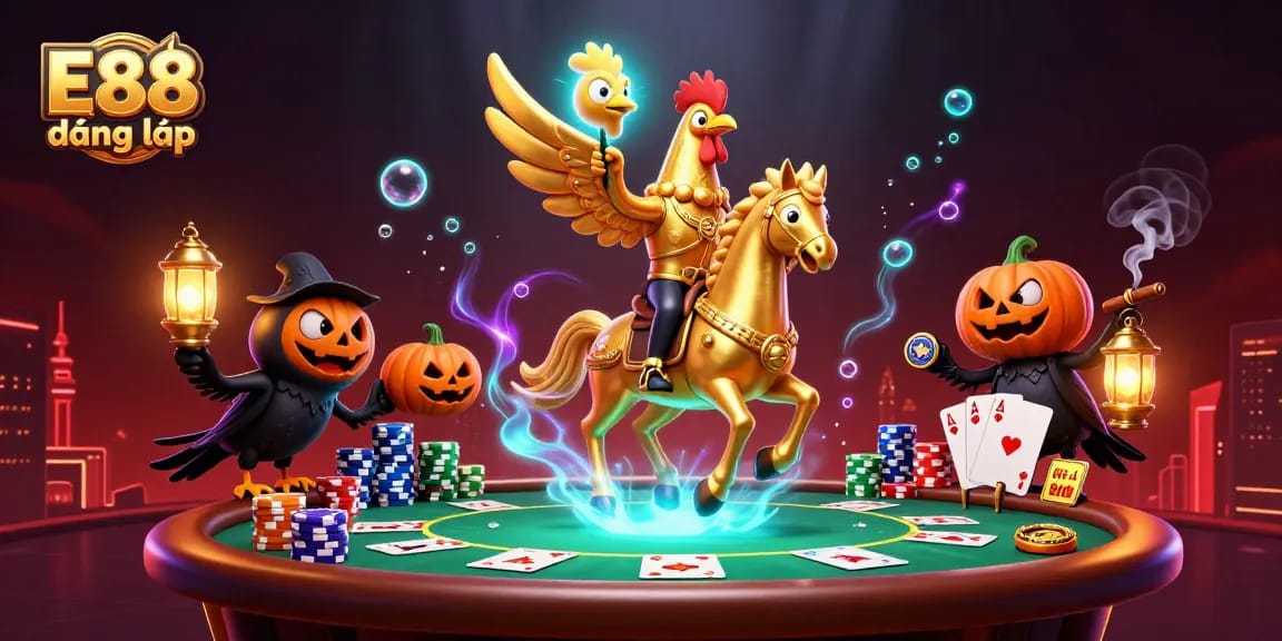Experience an exhilarating night at the casino with E88 đăng nhập as the golden rooster rides through the action.