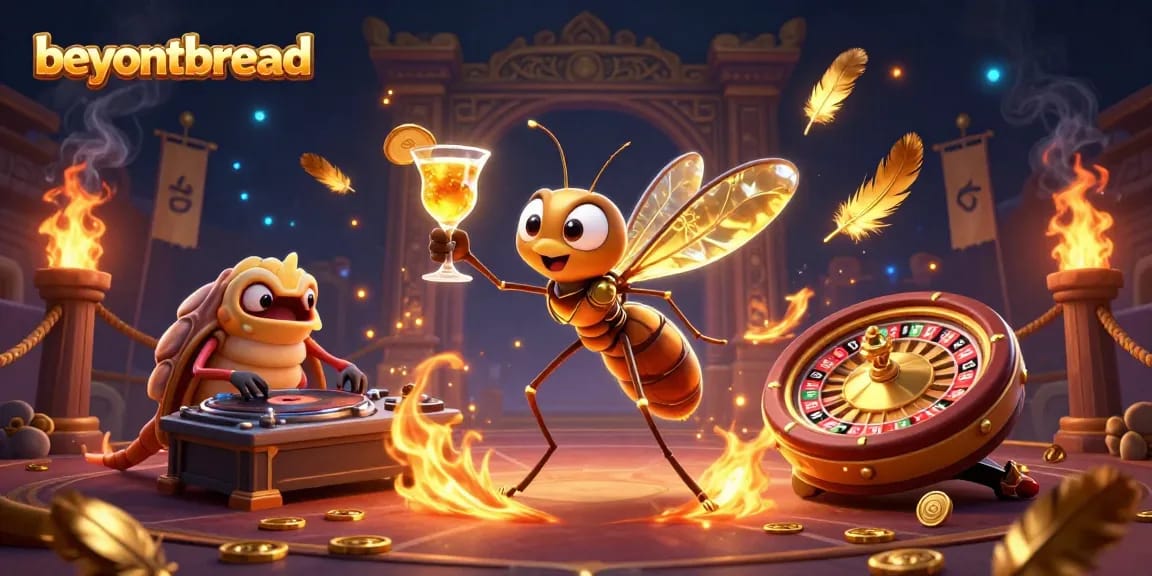 Engage at beyondbread with vibrant casino gameplay featuring a worm mascot and unique game themes.