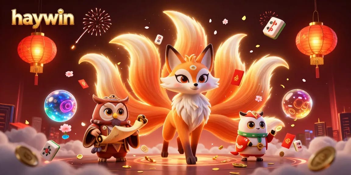 Experience exciting gaming adventures with haywin in a vivid and colorful 3D casino scene.