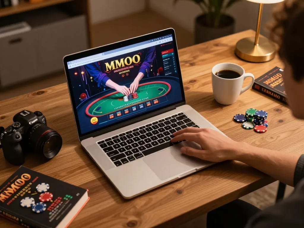 Engaging online gaming scene showing MMOO casino interface with player interaction