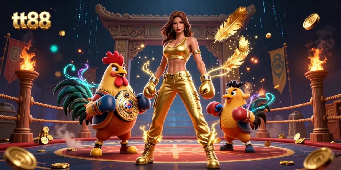 Engaging tt88 casino scene showcasing betting excitement with gold coins and championship symbols.