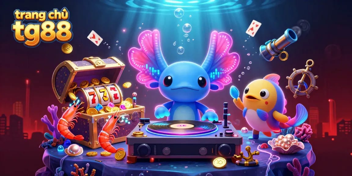 Spin and win at trang chủ tg88 with vibrant underwater casino games featuring slot reels and treasure!