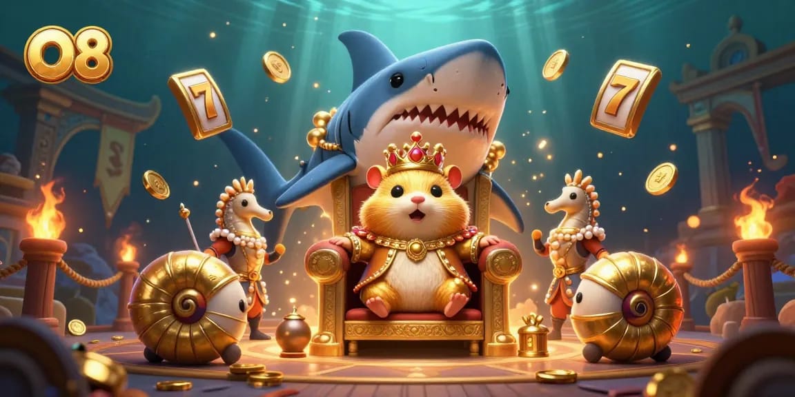 Engage with O8's thrilling slot adventures, featuring the golden hamster king and treasures of the sea.