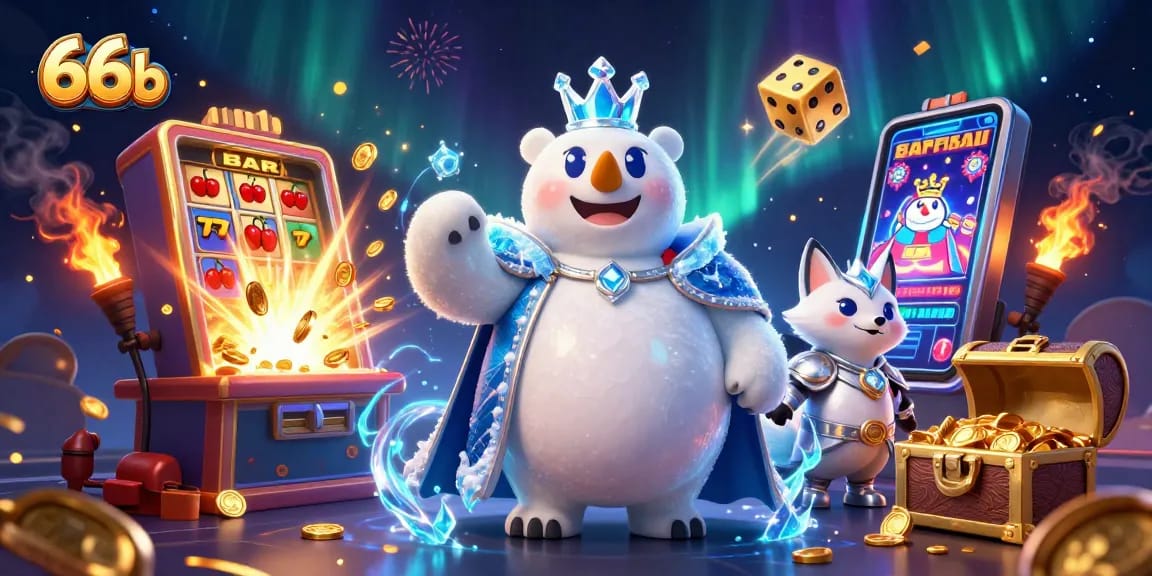 Engage with thrilling casino action in a vibrant 66b-themed slot explosion illustrated scene.