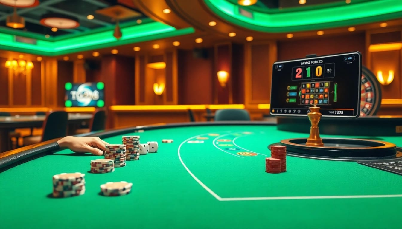 Placing strategic bets with poker chips and live screens featuring https://tg88.actor/ casino odds and digital gameplay