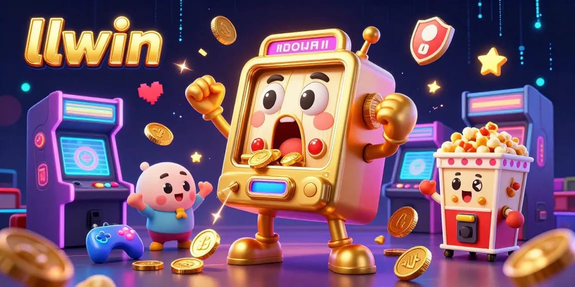 Experience the thrill of winning at llwin with a golden slot machine celebrating its jackpot!