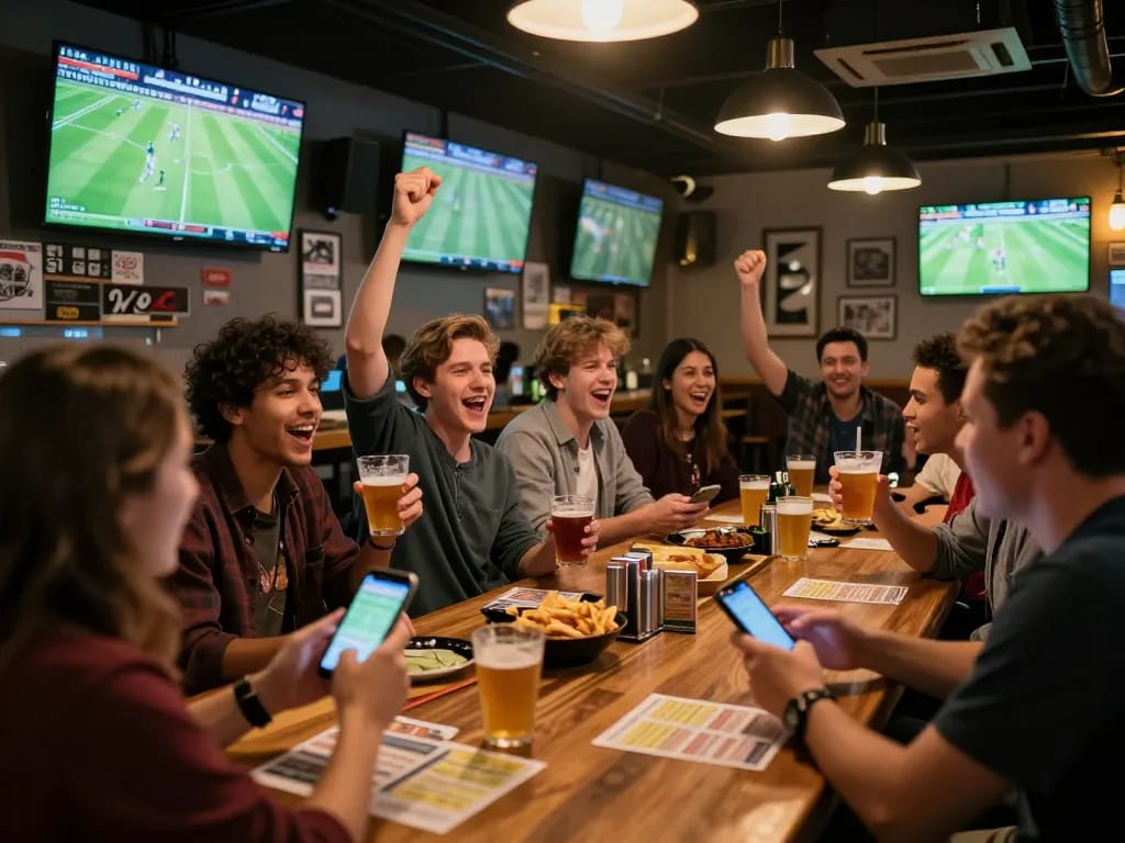Socolive sports fans enjoying thrilling matches while placing bets in a lively bar atmosphere.