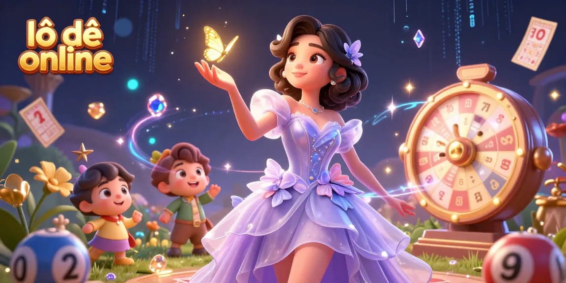 Play lô đề online and enjoy vibrant lottery elements in an engaging scene.