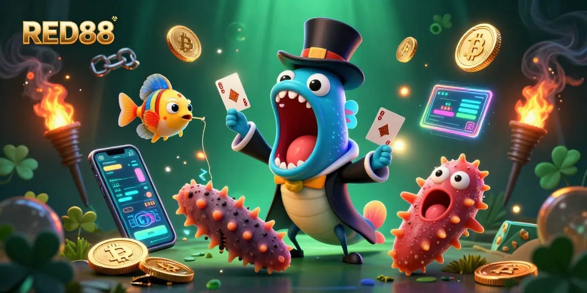 Engage with RED88's exciting card tricks in an immersive 3D casino world.