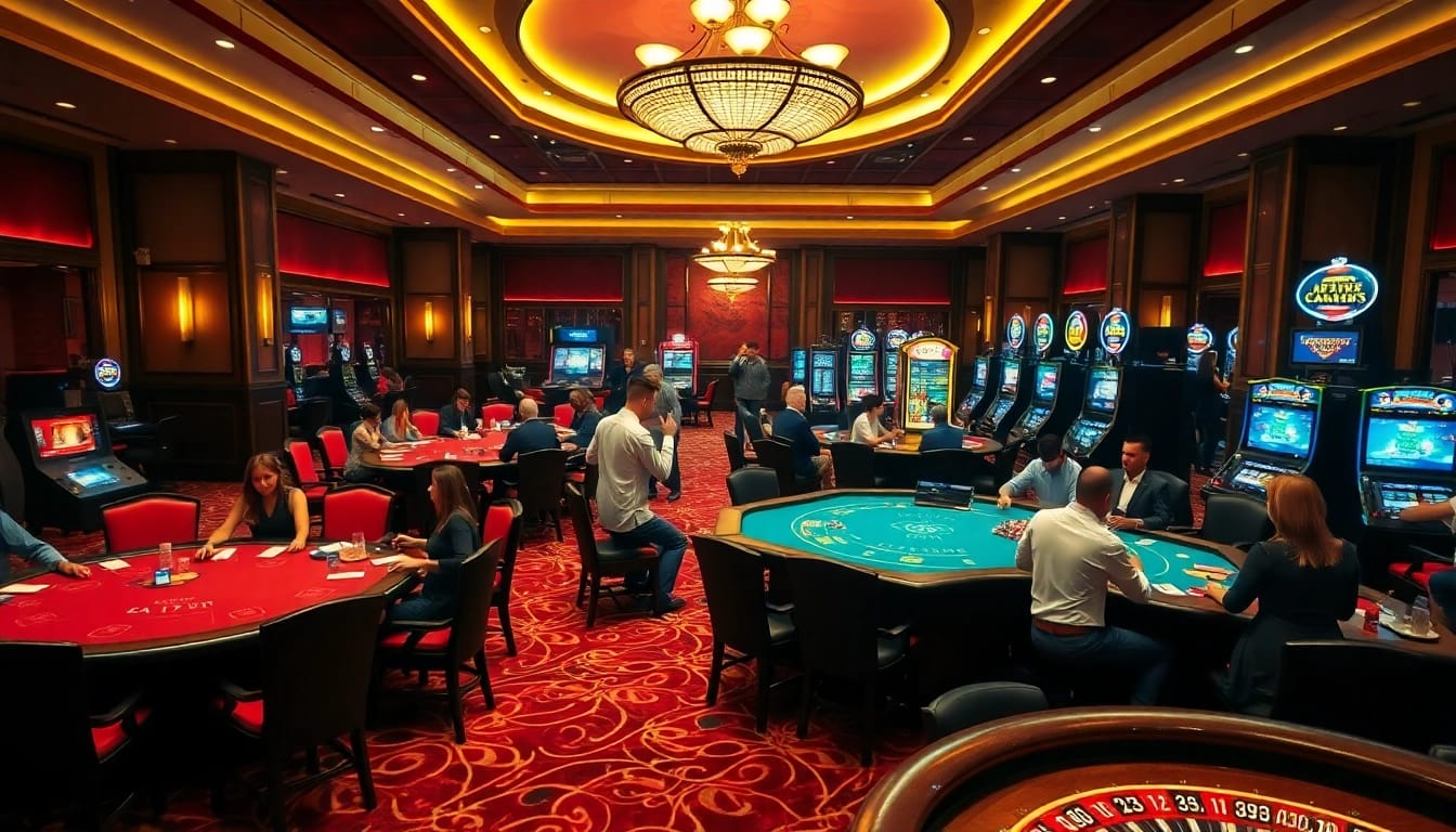 Experience thrilling gameplay at TG777 Casino with vibrant tables and excited players.