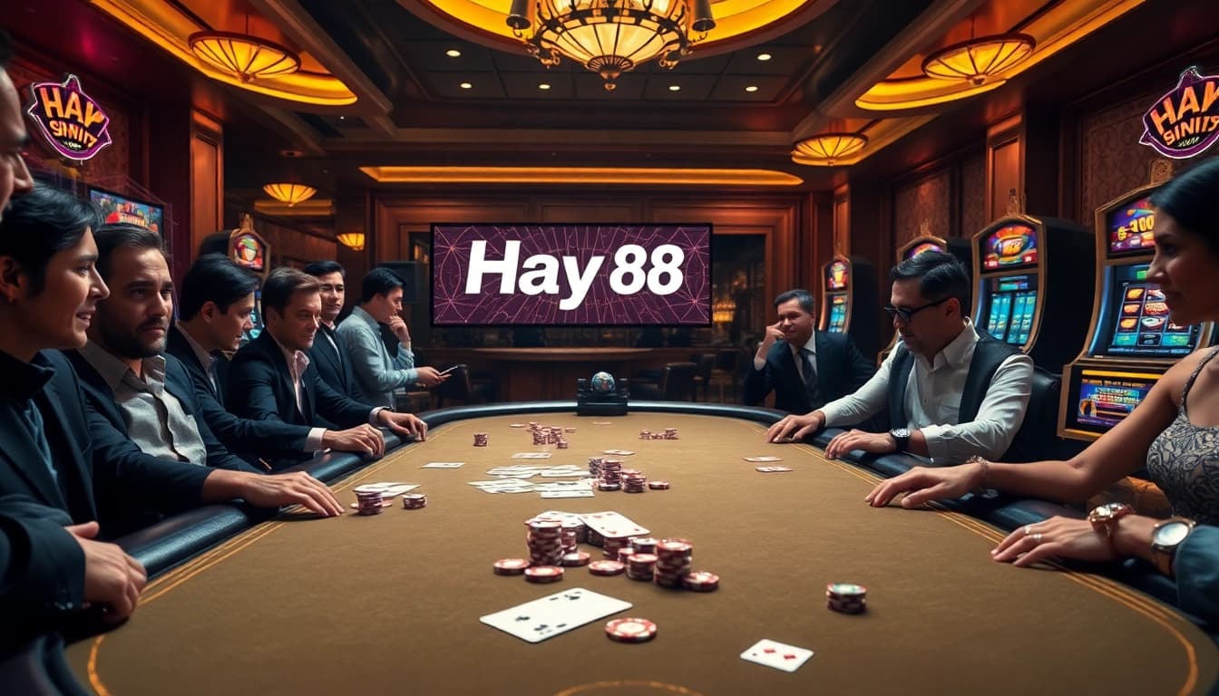 Elevate your odds with Hay 88 as players engage at a vibrant casino table.