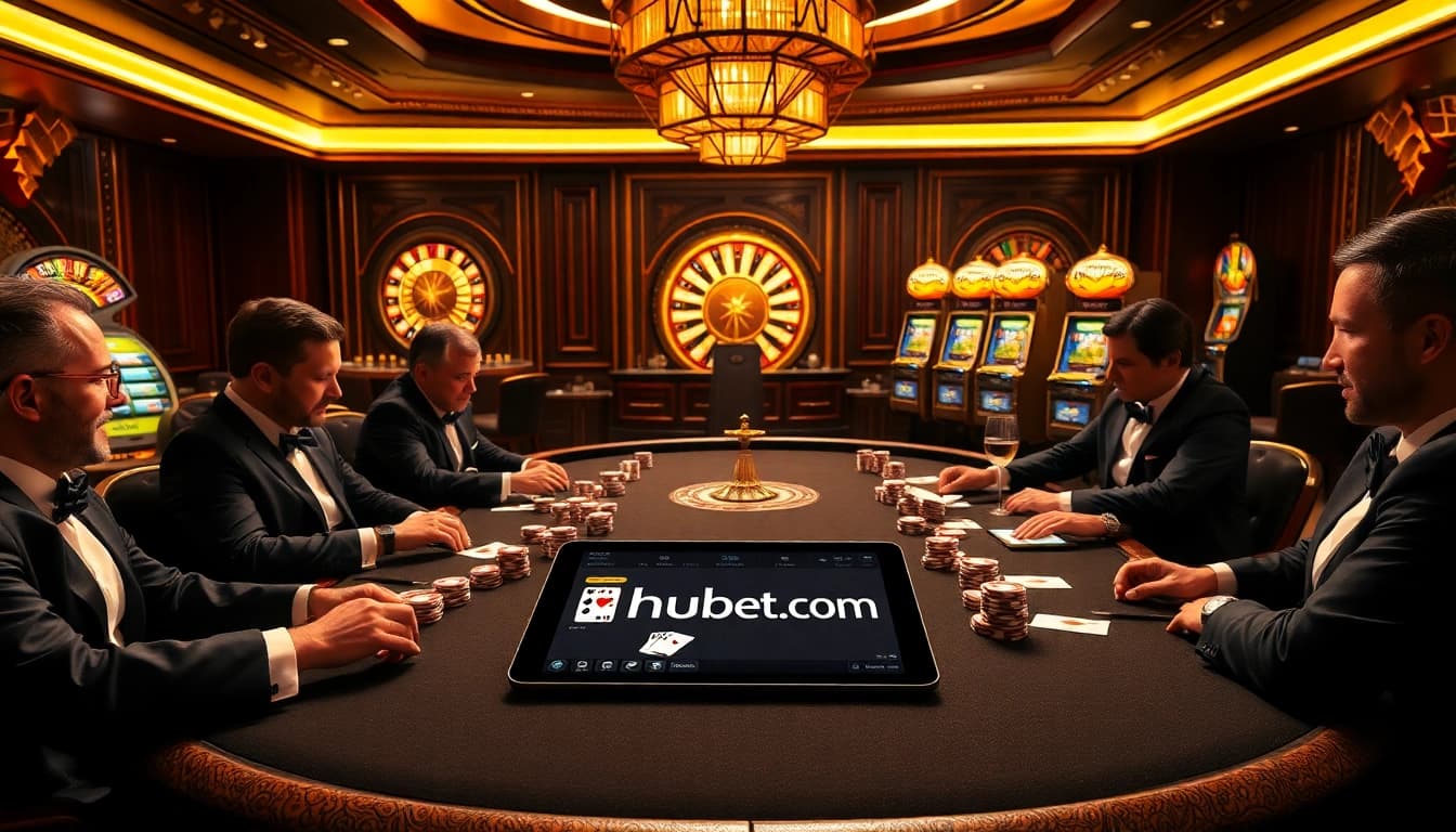 Experience high-stakes gaming excitement at hubet.com with thrilling poker action and vibrant slot machines.